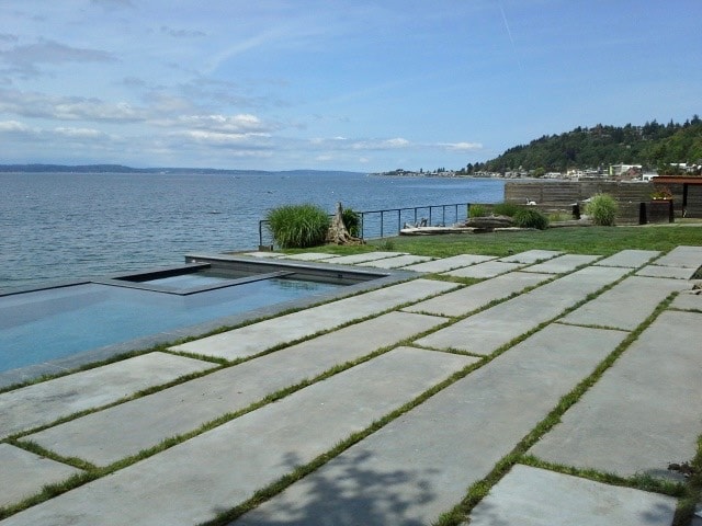 Waterfront concrete patio project